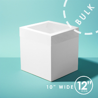 CAKE BOX WHITE 10X10X12" TALL WINDOW PK5