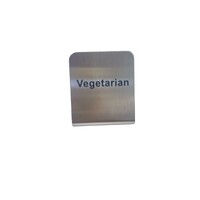 VEGETARIAN S'STEEL SIGN 50MMX40MM