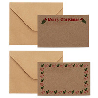 GIFT CARD XMAS HOLLY PACK 50 WITH ENV