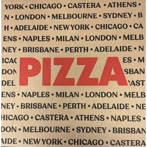 PIZZA BOX 11" PRINTED CITIES