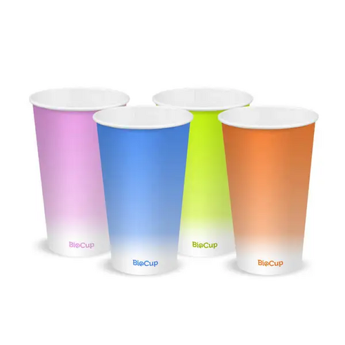 16OZ COLOURED COLD PAPER BIOCUP