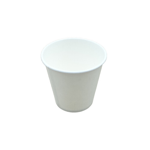 8OZ SQ LOCKEY SINGLE WALL CUP WHITE 90MM