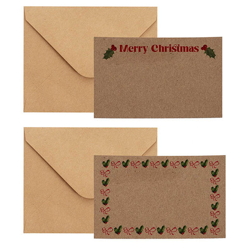 GIFT CARD XMAS HOLLY PACK 50 WITH ENV