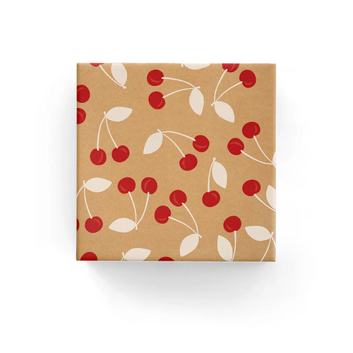 WRAP ROLL XMAS CHERRY ON KRAFT 60CMX40M