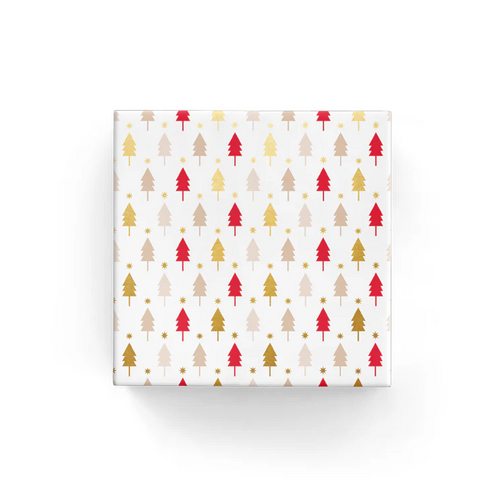 WRAP ROLL XMAS TREES BEIGE/RED 60CMX40M