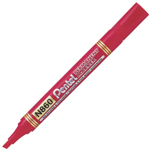 PENTEL MARKER CHISEL RED