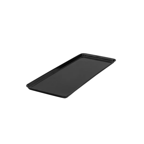 MELAMINE SANDWICH PLATE 390X150MM BLACK