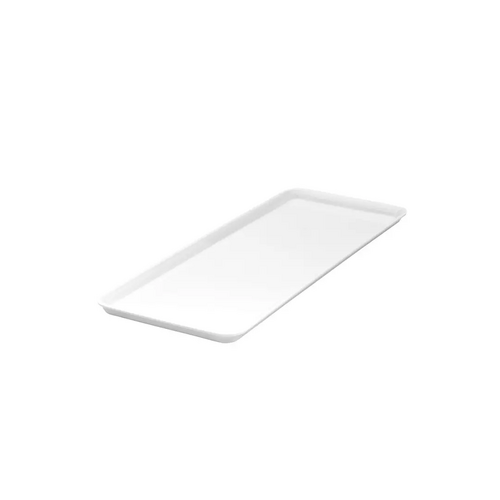 MELAMINE SANDWICH PLATE 390X150MM WHITE