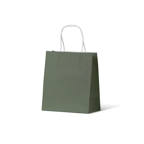 PAPER BAG GREEN STRING HANDLE SMALL