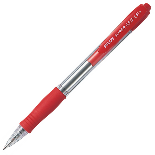 PILOT PEN F RED   BPGP SUPERGRIP RETRAC