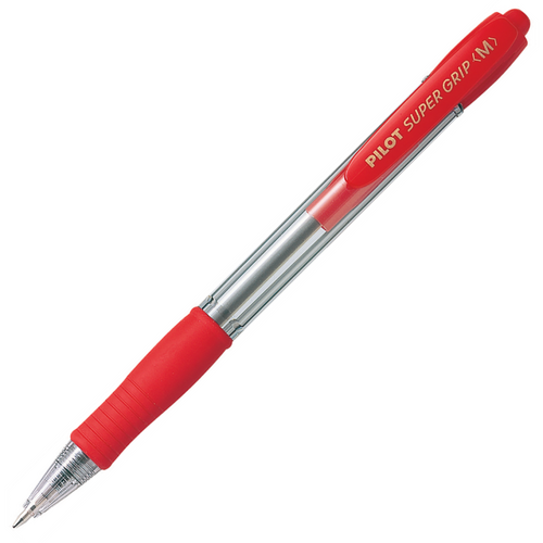 PILOT PEN M RED   BPGP SUPER GRIP RETRAC