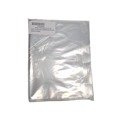 BAG PUNCHED PREMIUM 8X12IN 200X310MM